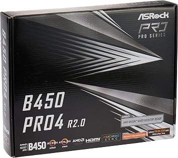 ASRock B450 Pro 4 R2.0, AMD B450-Mainboard - Sockel AM4, 90-MXBEE0-A0UAYZ