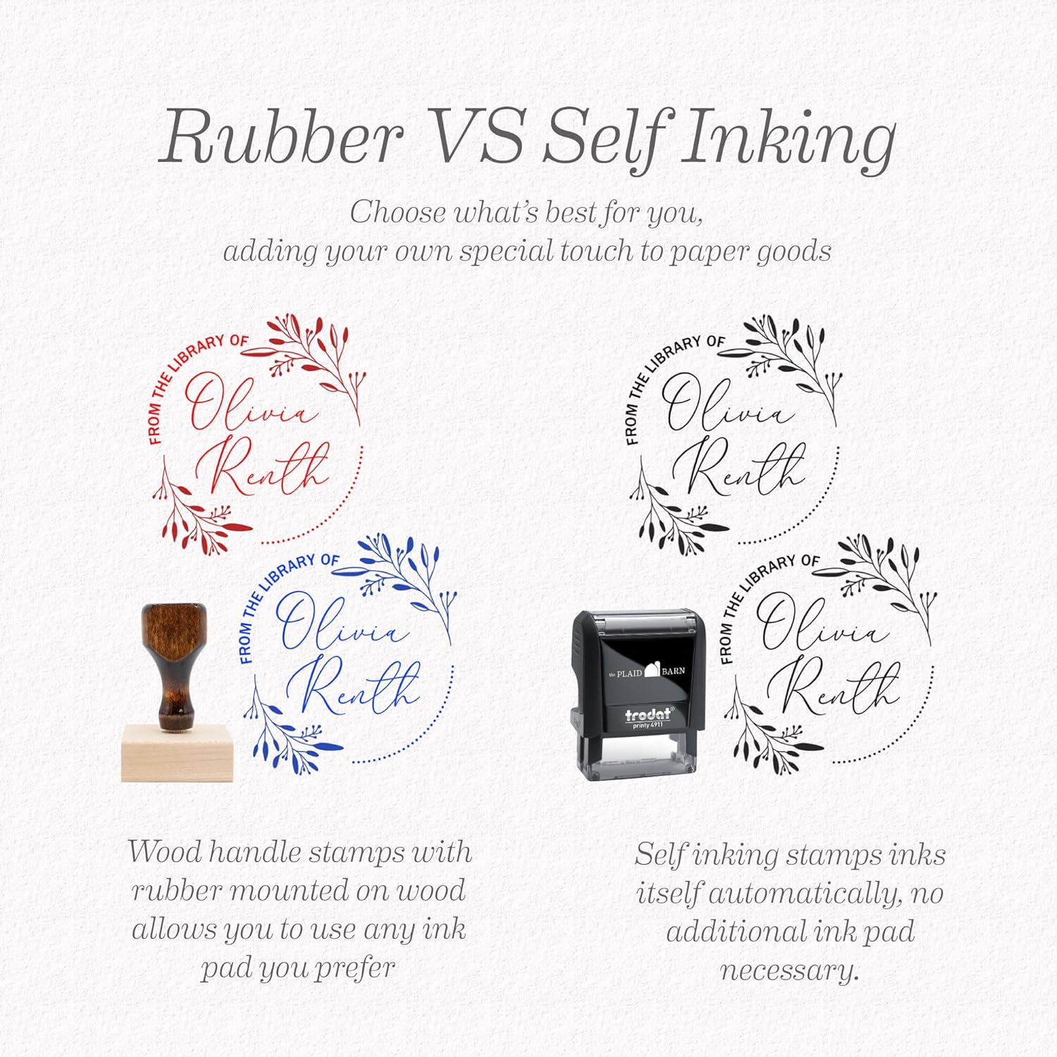 Kids Stamps - Custom Stamp for Children, Toddlers, Teachers, and Schools I Create Personalized Stamp Name I Includes Ink Color Options (Self Inking and Wooden Rubber Stamp Options)