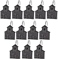 Vista 4 de Park Designs Ganchos de cortina de ducha de granero antiguos Juego de 12 anillos de cortina de ducha decorativos rústicos Ganchos de ducha