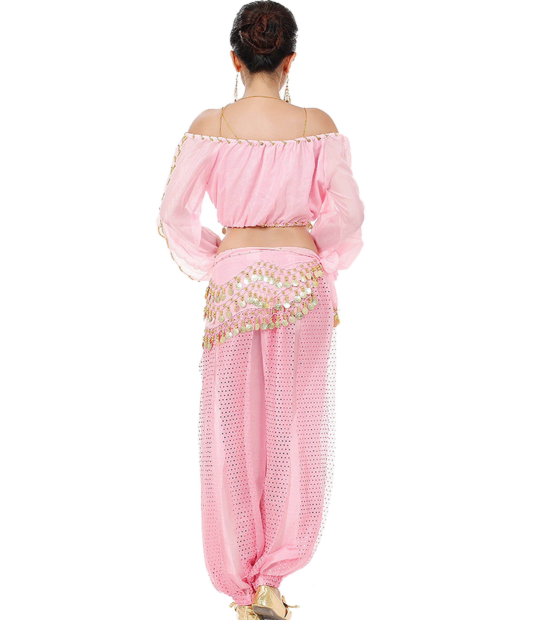 Astage Mujeres Danza Del Vientre Disfraz Active Wear Top Pantalones Cinturón Conjunto