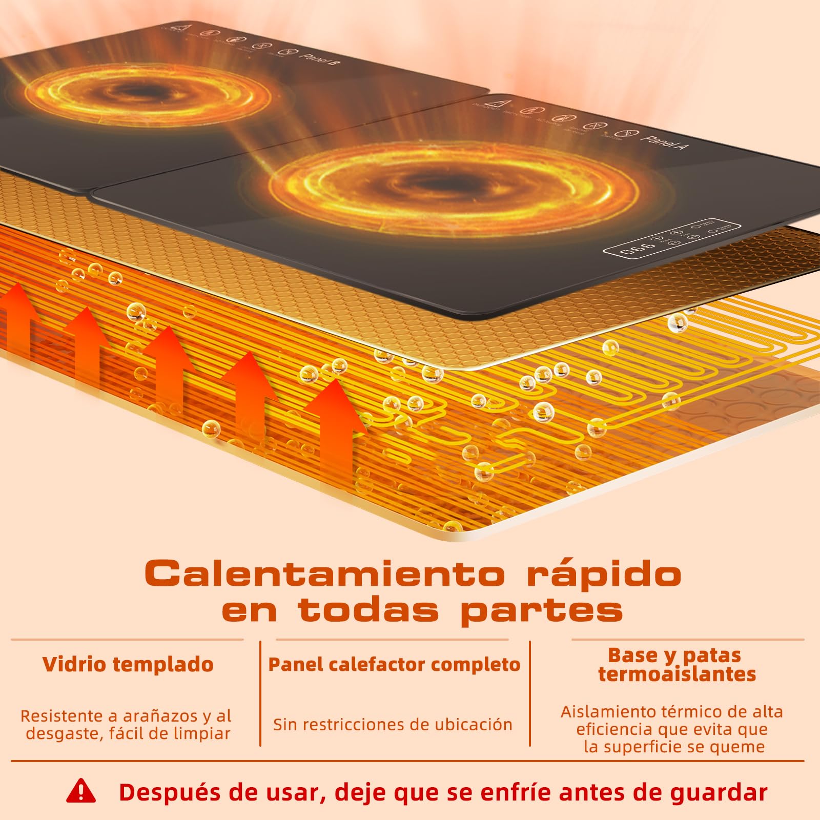 Bandeja Calefactora Eléctrica para Alimentos,con Control de Temperatura Ajustable y Diseño Plegable,Almohadilla Térmica Multiusos para Mantener la Comida Caliente o Descongelar en Casa