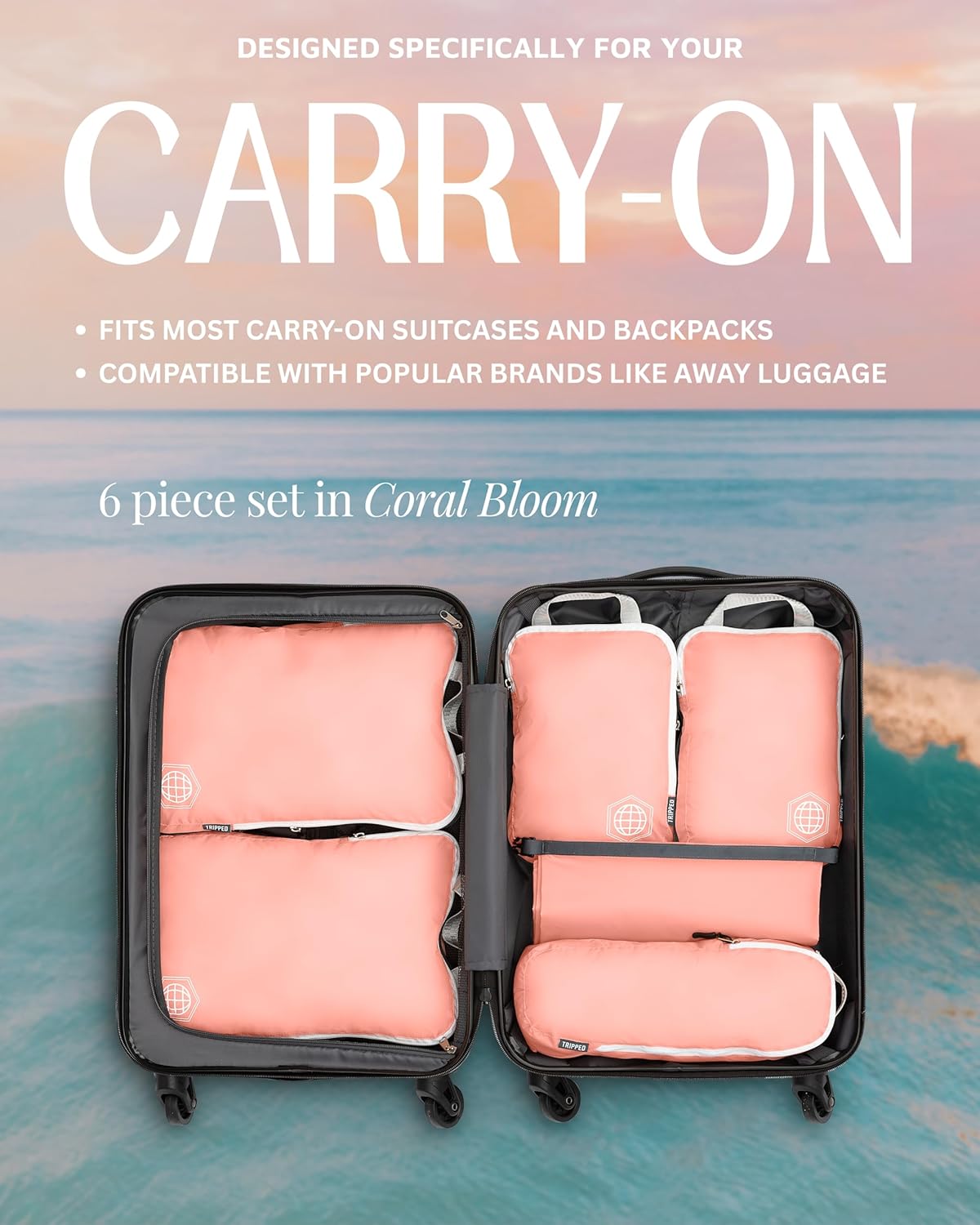 Compression Packing Cubes Set for Travel - Lightweight, Durable Clothes Organizer for Carry-On Luggage and Suitcases by TRIPPED Travel Gear - Image 4