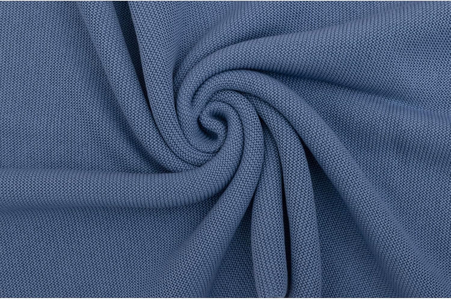 Lilax Cotton Knit Receiving Blanket, Warm Cozy Swaddle Cuddle Stroller Crib Blanket for Newborns Infants & Toddlers 33.5" x 31.5", Indigo