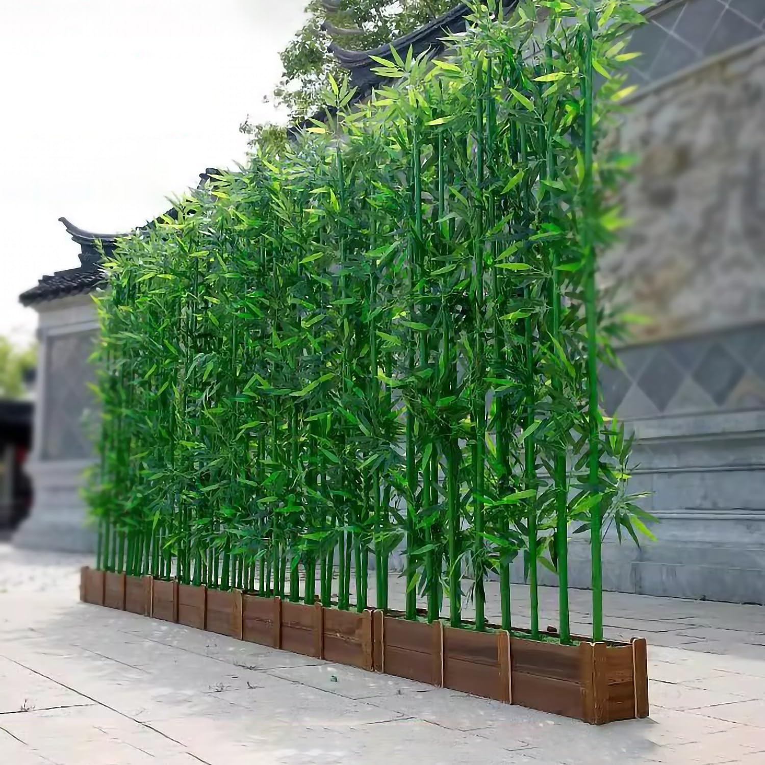 Lot de 26 grandes plantes de bambou artificielles de 1,8 m avec base pour intérieur et extérieur, brise-vue de jardin, séparateur mural, décoration de la maison, clôture
