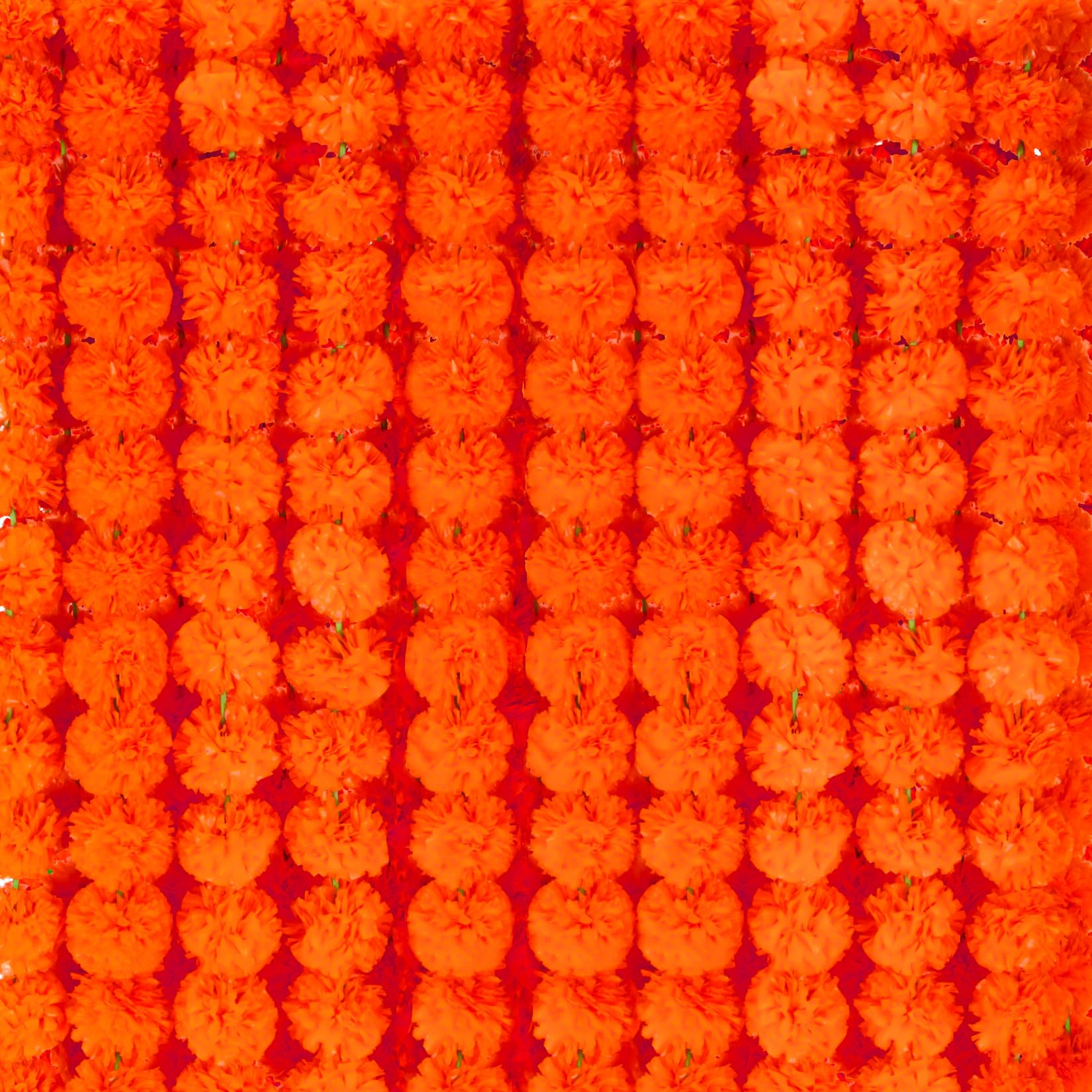 RAINFLOW Marigold Garland - Light Orange Decor -9