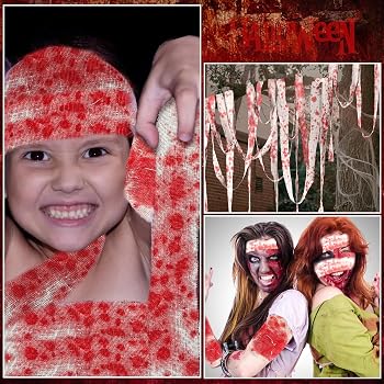 Vendaje Sangriento De Halloween, Cabeza De Zombie Con Sangre, Disfraz Completo