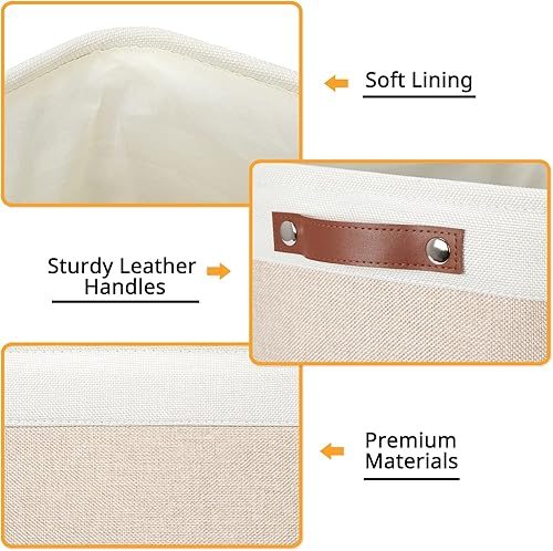 Vista 263 de DULLEMELO Canastas de almacenamiento pequeñas de 15 x 6 x 5.5 pulgadas, contenedores de almacenamiento de tela para tanque de inodoro