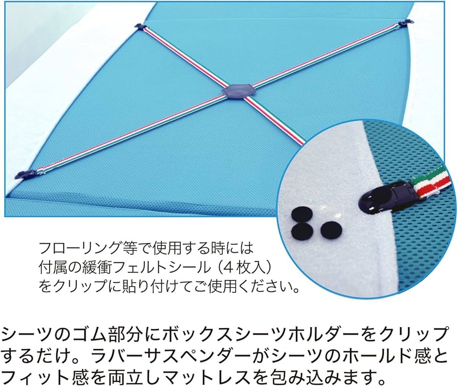 Amazon｜マニフレックス オートマ ボックスシーツ ブルー ダブル 【三