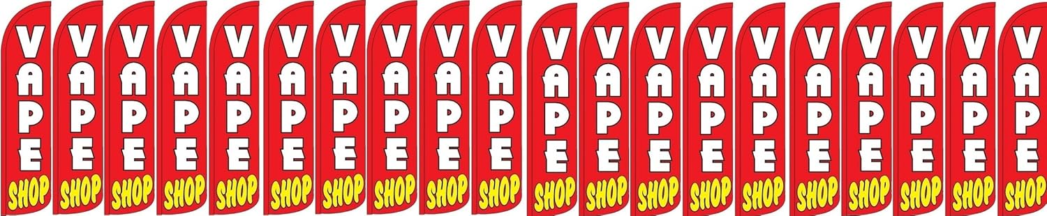 OnPoint Wares Vape Shop King Flag Sign With Complete Hybrid Pole set - Pack of 2 | 3 ft x 11.5 ft Heavy Duty Vape Shop Flags Advertising Marketing Sign | Weatherproof Polyester Flags for Business Advertising (Complete Hybrid Set)