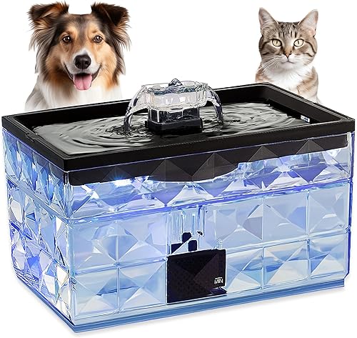 Dispensador de fuente de agua para perros y gatos  Tazón de filtro automático de agua potable para mascotas de 1 galón  4 litros para gatos y perros