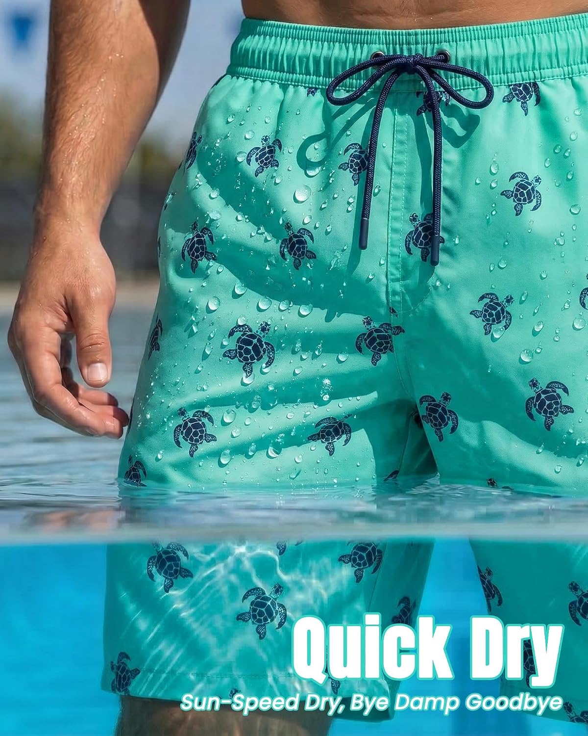 Yufawow 7 Inch Men Swim Trunks with Compression Breathable Liner Quick Dry Zipper Pockets for Pool Board Beach Cruise image 5