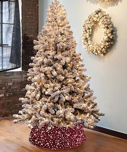 Miniatura 2 de MODFUNS Base de soporte para árbol de Navidad, cuello de árbol de Navidad de 24 pulgadas, base de árbol de terciopelo brillante, falda de árbol de