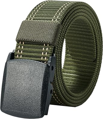LionVII Mens Belts Web, Belt for Men Work Plastic Buckle 28-49"
