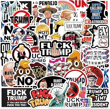 55Pcs Anti Trp Stickers - Anti Donald Trp 2026 Funny Not My President Against Ice No King Vinyl Self-Adhesive Label Decals - Easy Stick Removeable for Scarpbook Window Tumblers Bumper Teens