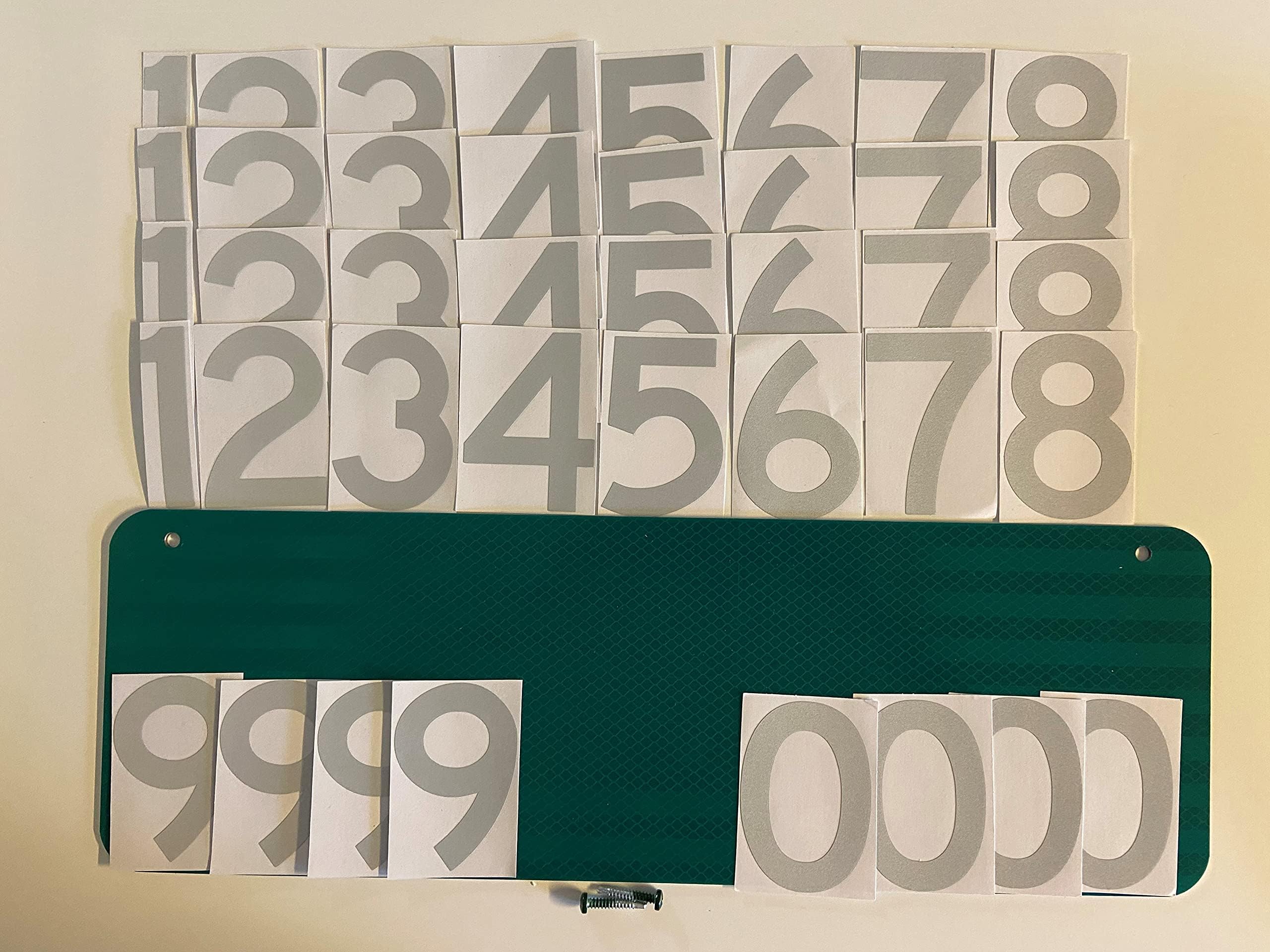 YOLLIT DIY Premium 911 Green 3M Prismatic Reflective Address Sign Kit. W/ 3 Inch Numbers and Reflective Plate for Home or Business by Mg2 Signs