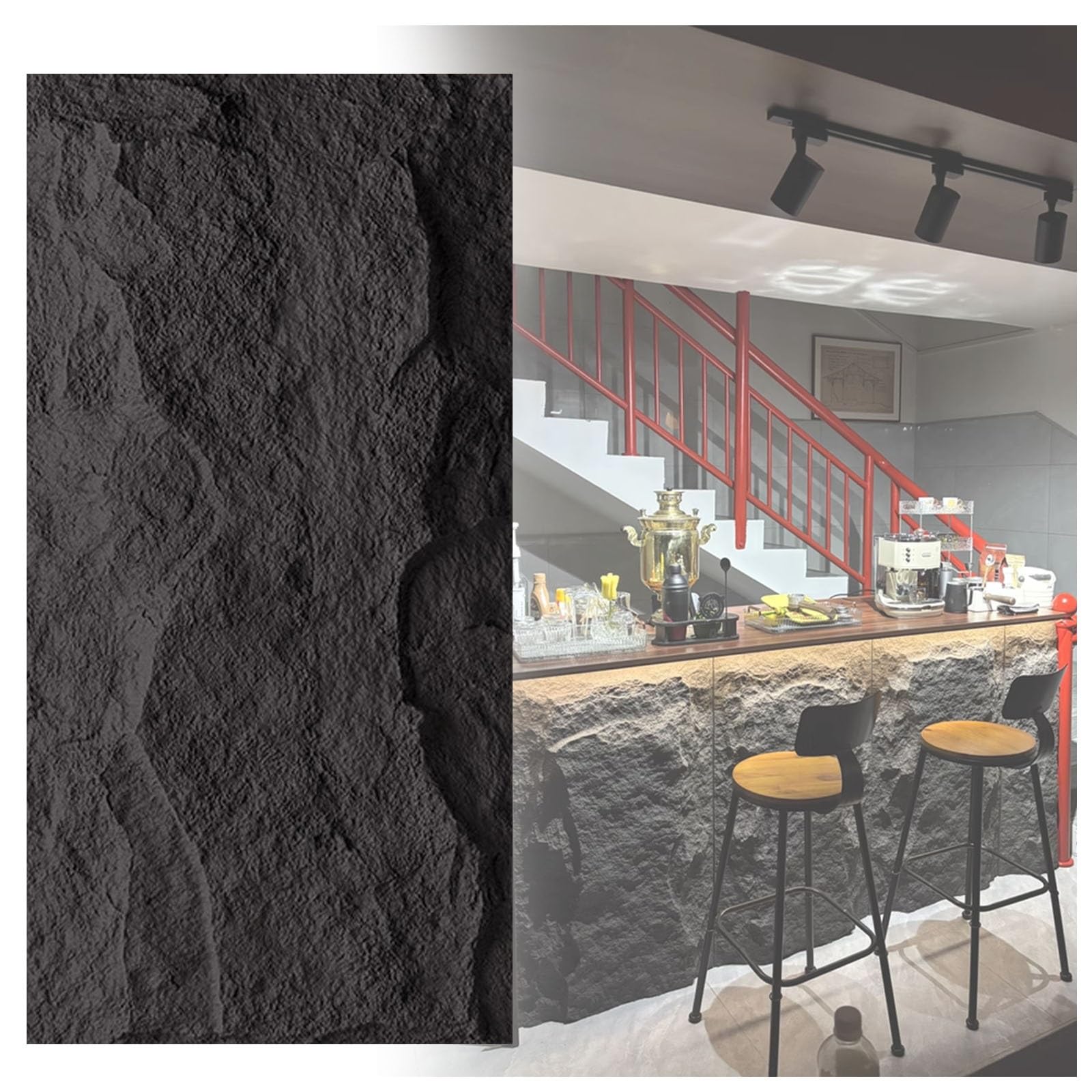 Paneles de pared de piedra sintética 3D, paneles decorativos de papel tapiz de ladrillo, revestimiento de revestimiento de aspecto de piedra sintética para decoración de pared interior (10 unidades, 3