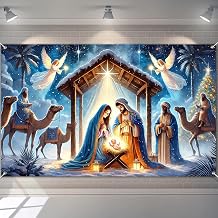 BlissYard Nativity Scene Banner Manger Church Decorationsations 71 x 43 Inch