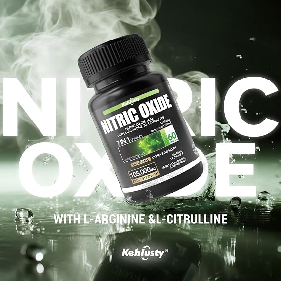 Nitric Oxide Supplement 1500mg per Serving | L-Arginine & L-Citrulline Complex | 7 in 1 Formula | 60 Capsules | 30 Servings | Natural Ingredients | Sugar & Allergen Free