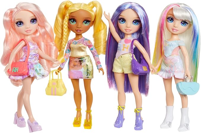 Muñeca Rainbow High Sunny 11" con outfit y bolso miniatura 6