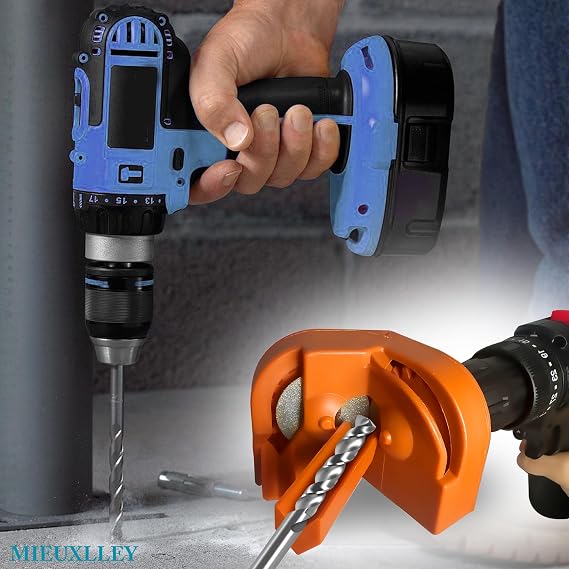 Drill Bit Sharpener,Portable Drill Bit Sharpener,Multipurpose Drill Bit Grinding Sharpener (Orange, Large)