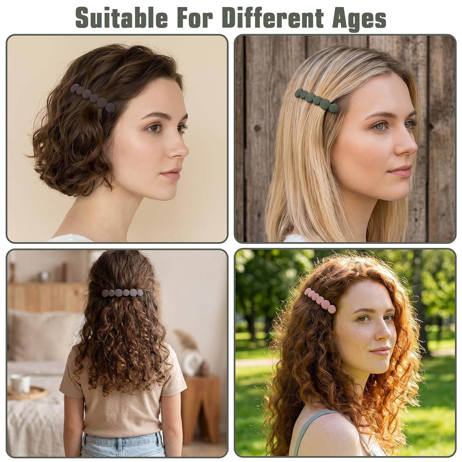 6 Pcs French Hair Barrettes for Women, No Slip Vintage hair barrette Clips, Half up Hair Clips for Thick to Thin Hair, Womens Hair Accessories (Multicolored)
