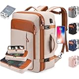 BAGPARKK Travel Laptop Backpack,42L Carry on Luggage, Flight Approved Expandable Backpack,Business Anti Theft Weekender Bags for Women Men, Water Resistant Expandable Backpacks With 4 Packing Cubes