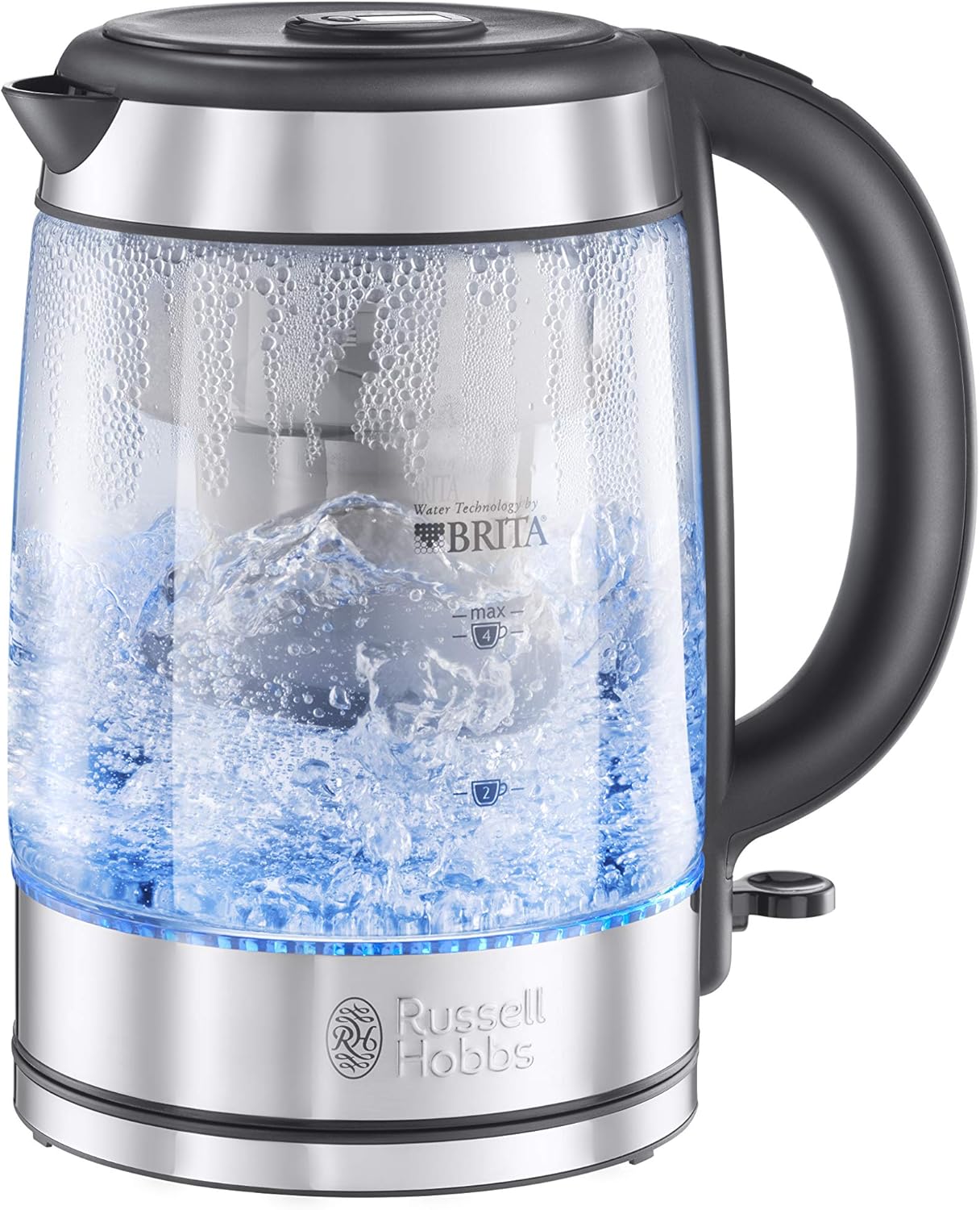 Russell Hobbs Brita Glass Kettle, RHK550, Brita Water Filter System