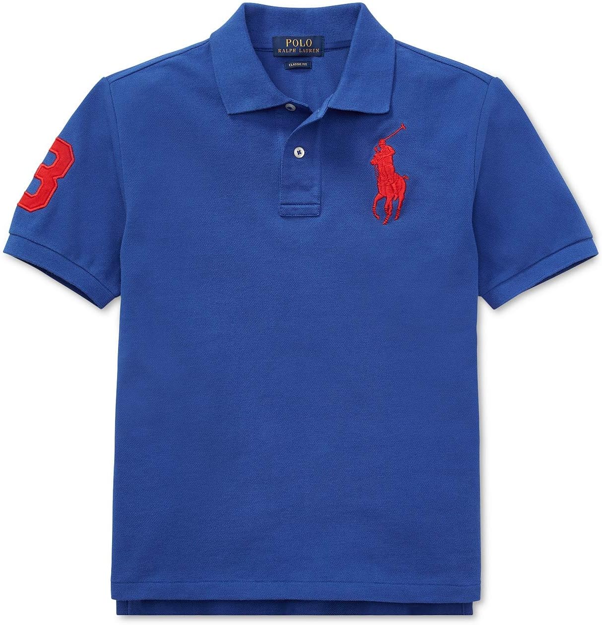Ralph Lauren Polo Big Boys Distressed Cotton Mesh Polo Shirt Blue