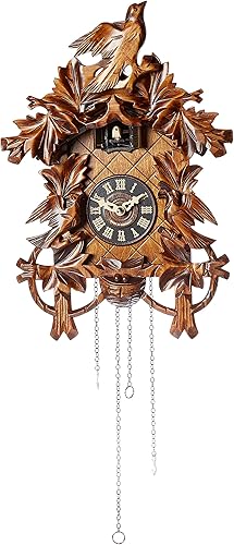 Tallada Amarillo Cuco Bird Reloj de cuco