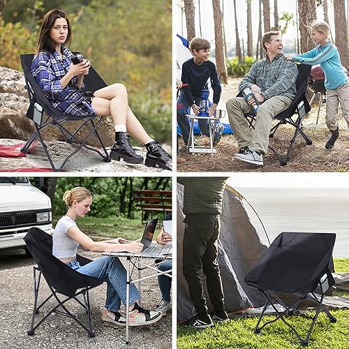Miniatura 5 de WGOS Silla de camping, silla plegable, silla compacta ligera, silla de mochilero, sillas plegables, portátil con bolsa de transporte y correa para