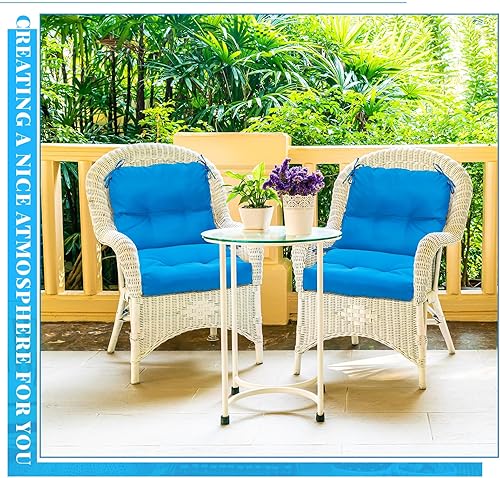 Miniatura 7 de Juego de 4 cojines para sillas de patio para muebles de interior y exterior, almohadillas de respaldo alto, impermeables, cómodos, cojines de