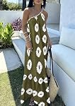 PRETTYGARDEN Women's 2026 Summer One Shoulder Maxi Dress Printed Flowy Boho Long Sundresses Spring Beach Vacation Clothes