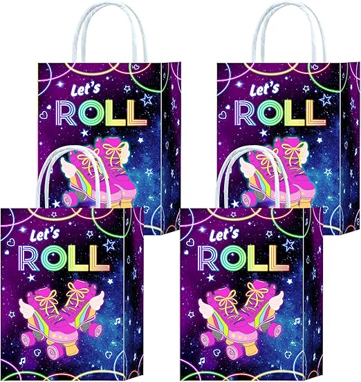 16 Pieces Roller Skates Goody Bags for Roller Skating