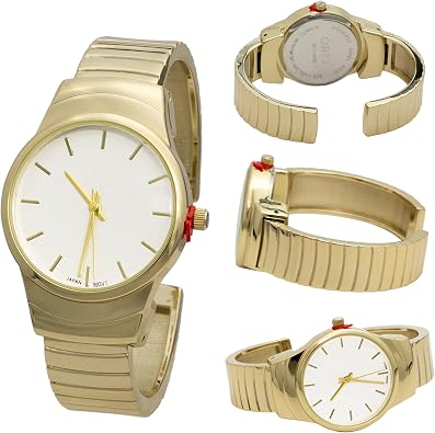 Collections Women's 30mm Case Horizontal Pattern Cuff Bangle Watch