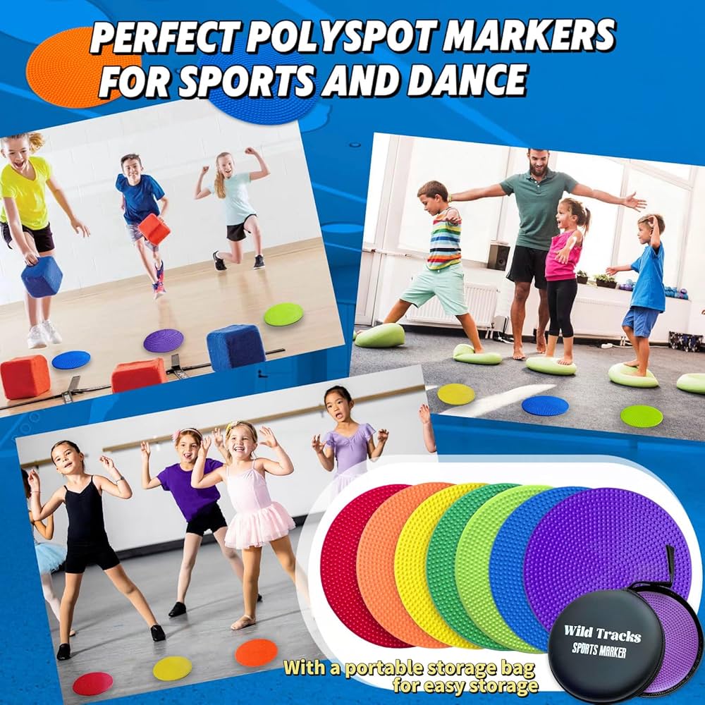 Spot Markers Set, 4inch Poly Floor Dots In 5 Colors With - View #3