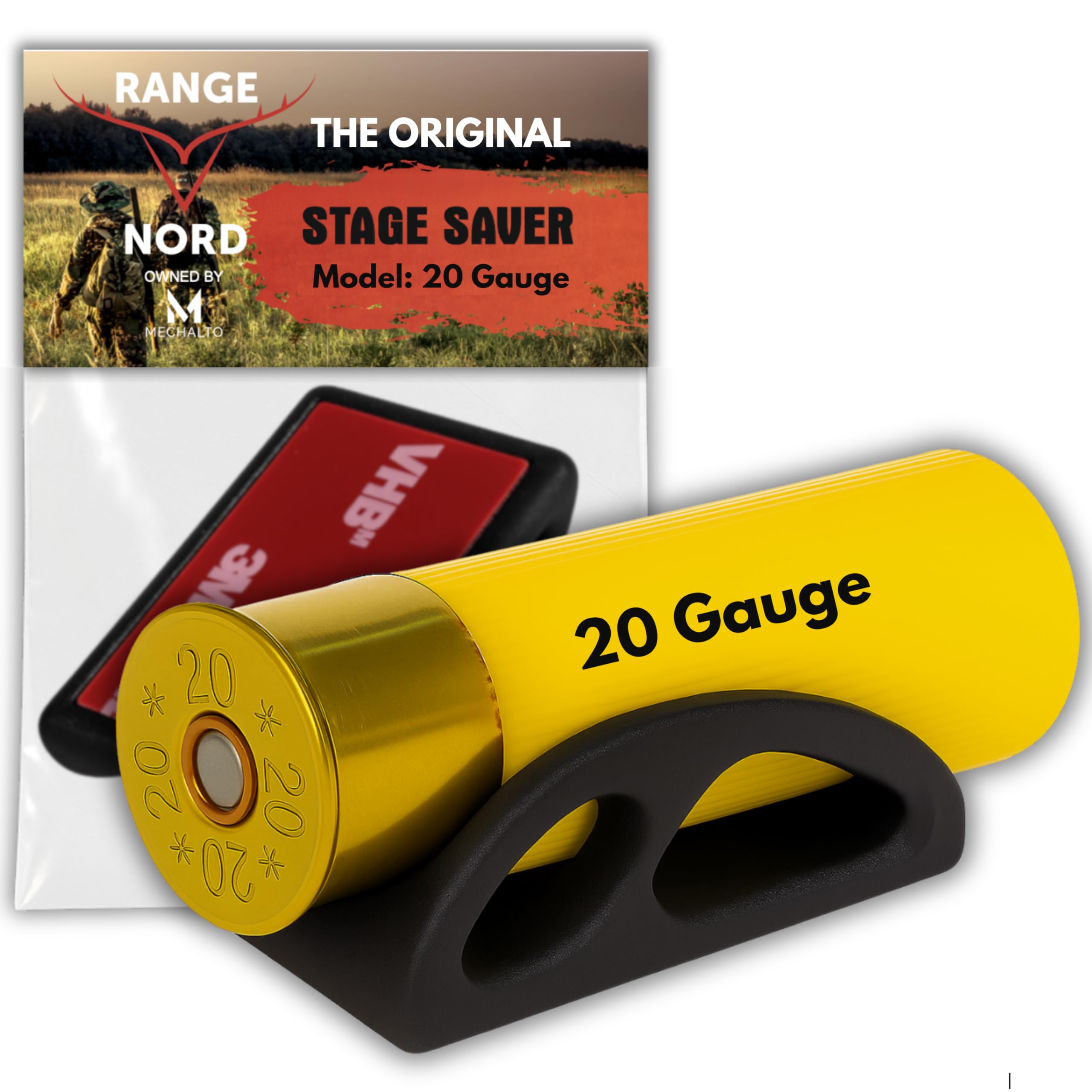 Shotgun Shell Holder - 12 Gauge Shell Holder / 10 Gauge / 20 Gauge - Match Savers with 3M Tape Made in Finland - Shotshell Holder Made of Heavy Duty P12 - Original Stage Saver by Rangenord