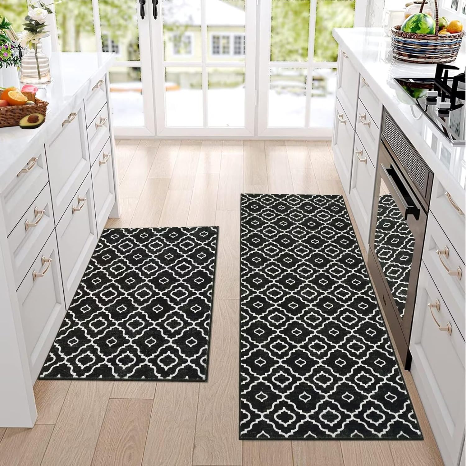 FairOnly Washable Area Rug 2x6 Moroccan Runner - Non-Slip, Modern Geometric Design for Hallway, Kitchen, Bedroom & Bathroom