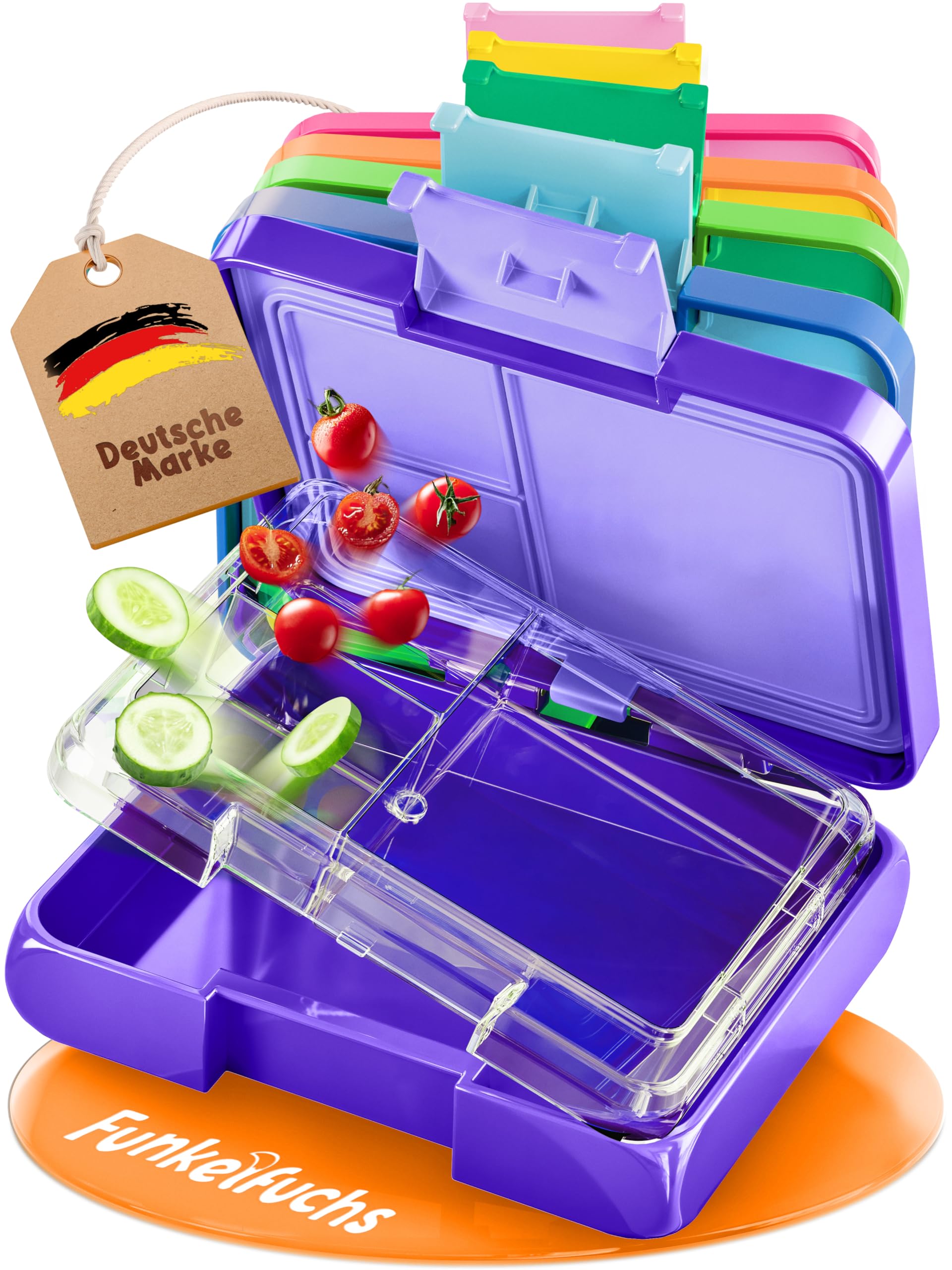 Boîte à casse-croûte Funkelfuchs anti-fuite pour petits de 1 à 3 ans motif étoiles