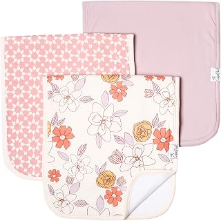 Baby Burp Cloth Large 21''x10'' Size Premium Absorbent Triple Layer 3-Pack Gift Set “Ferra” by Copper Pearl
