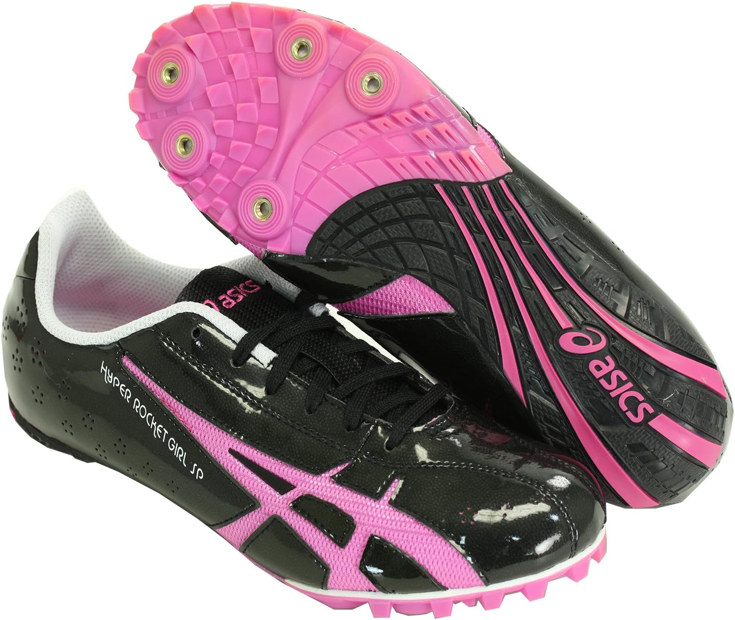 Rocket Girl Women's Hyper SP3 Track Track & Field Spike Shoes Black Pink 7.5