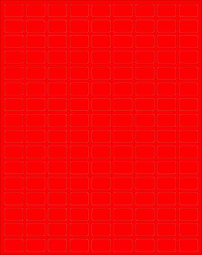 Royal Green Etiquetas adhesivas rectangulares de impresión pequeñas de 0.75 x 0.5 pulgadas, etiquetas permanentes de codificación de color rojo para