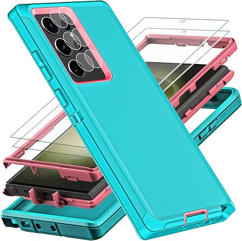 Funda para Samsung Galaxy S23 Ultra, con 2 piezas protector de pantalla de TPU flexible autorreparable y protector de lente de cámara Funda