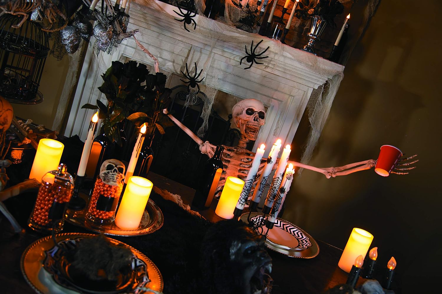 Fun Express Small Skulls for Halloween - Set of 3 - Use for Shrunken Heads and Scary Home Decor