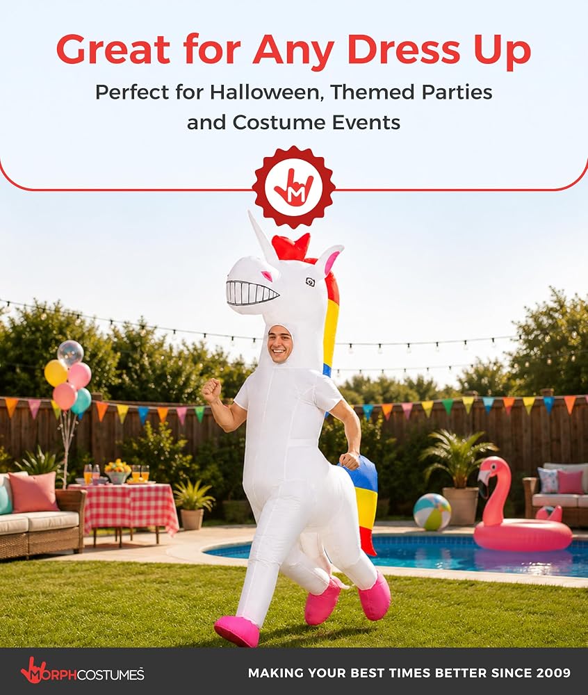 Adult Unicorn Inflatable Costume Magic Horse Fancy Dress Up Mens Womens Costumes : Clothing, Shoes & Jewelry
