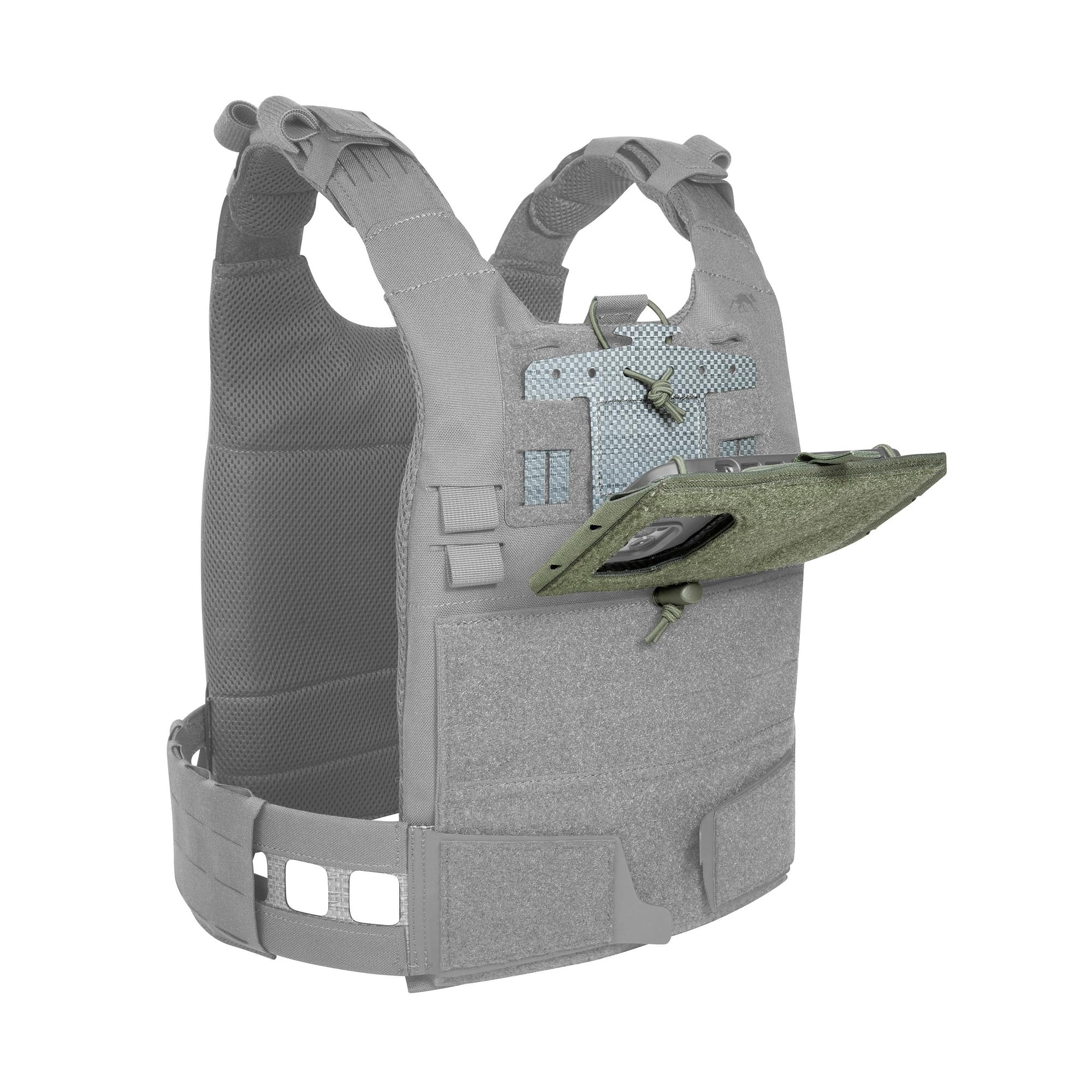 Tasmanian Tiger TT Tac Organizer Pro Zusatz-Tasche für Plattenträger mit Handy-Halterung, vielen Fächern und Dokumenten-Tasche, Molle-kompatibel