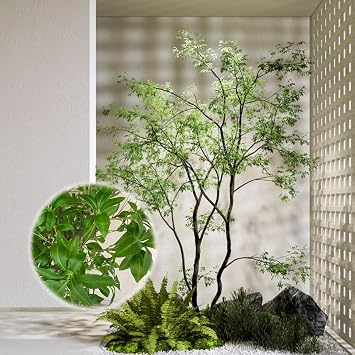 Artificial Topiaries Tree Plants Outdoor Decorations Resistant Fake Shrubs Tall Green Artificial Plant for Living Room Tall Fake Plant Arboles Artificiales para Decoracion