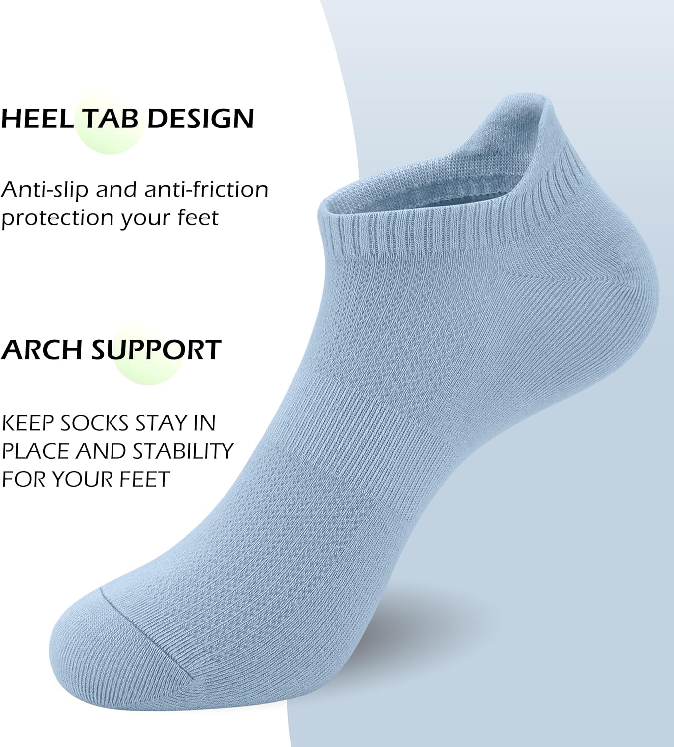 SERISIMPLE Women Ultra Thin Socks Viscose Bamboo Low Cut No Show Ventilating Ankle Anti Odor Arch Support Mesh Socks 5 Pairs - Image 3