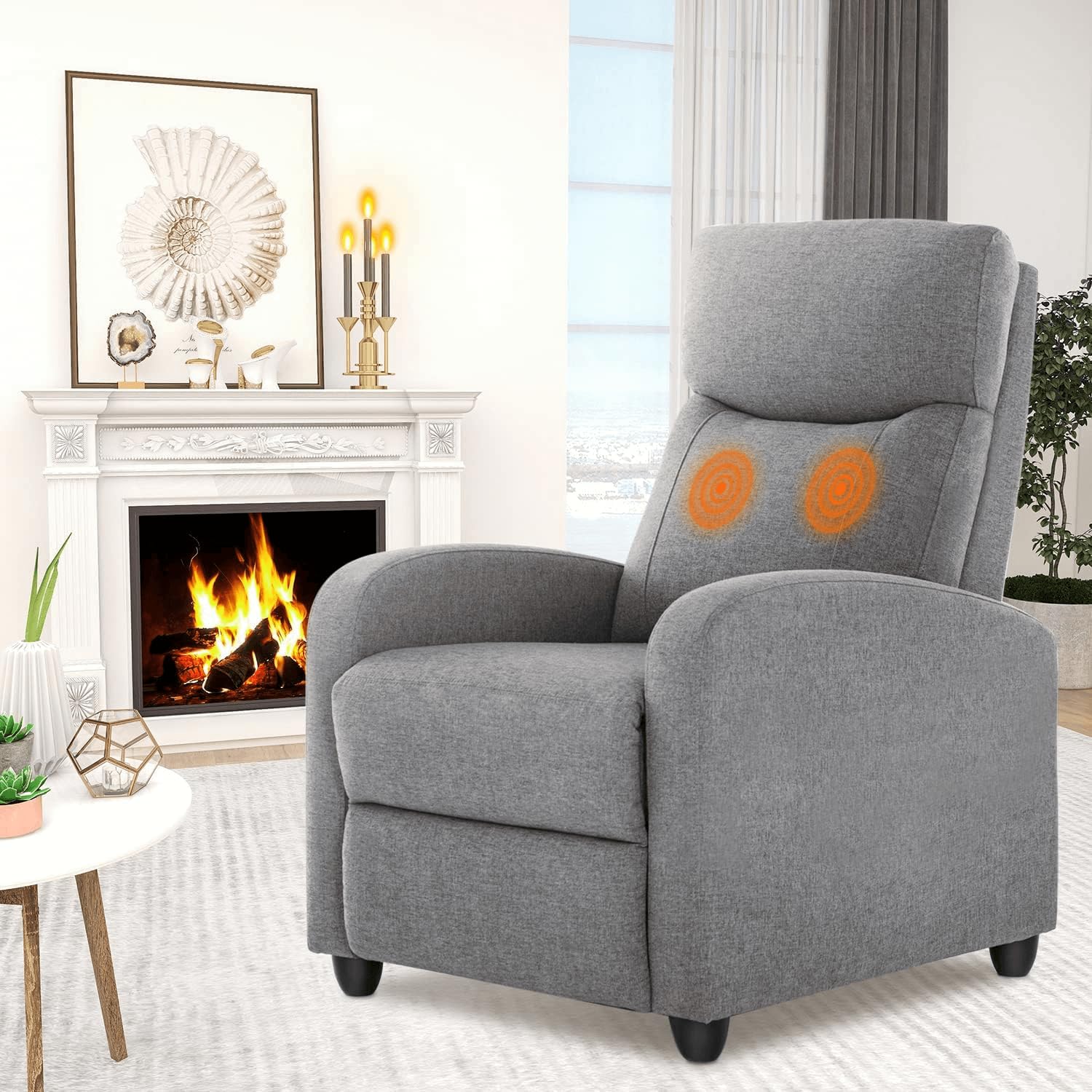 yapamar multi-functional single massage recliner sofa,8 different massage modes and heating,casual chair for living room for rest, sleep, watch tv or use the computer - grey