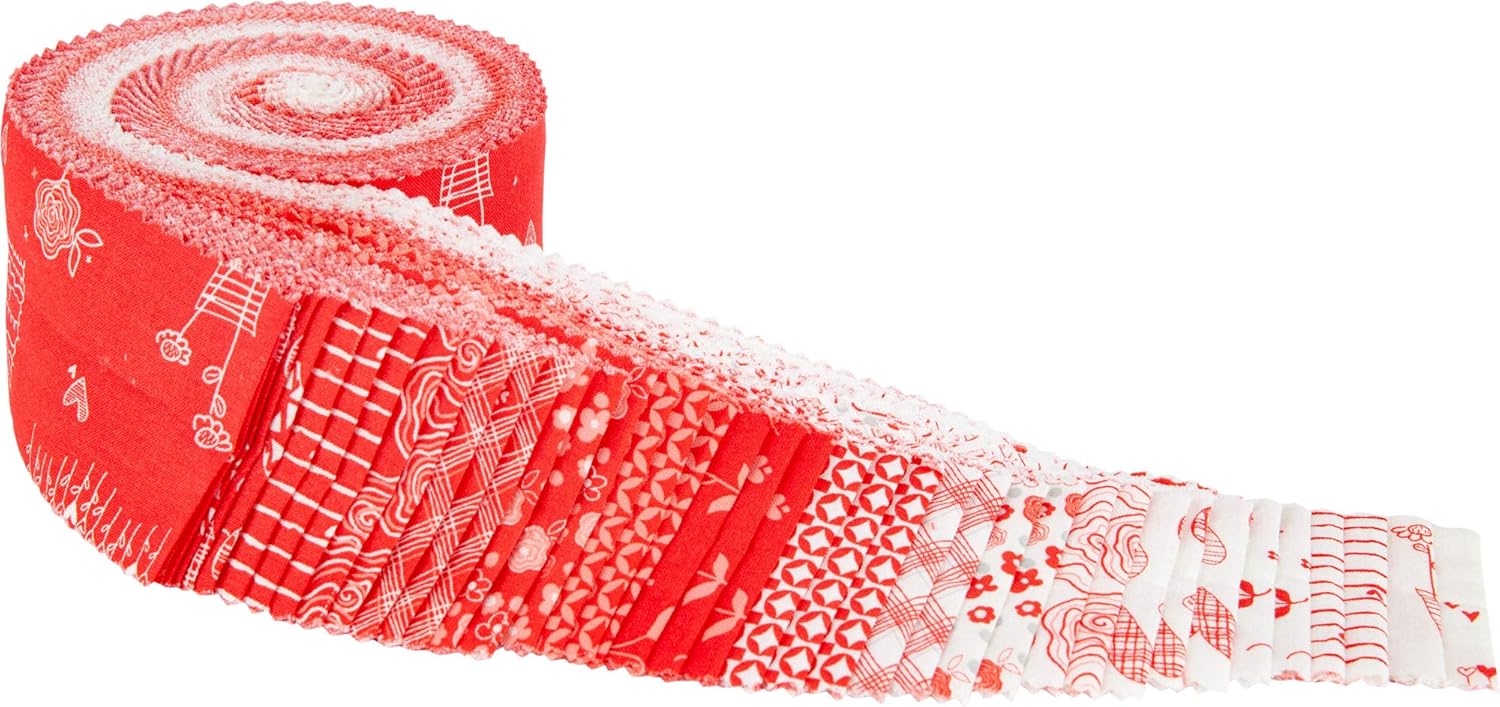 Sandy Gervais from The Heart Rolie Polie 40 2.5-inch Strips Jelly Roll Riley Blake RP-10050-40