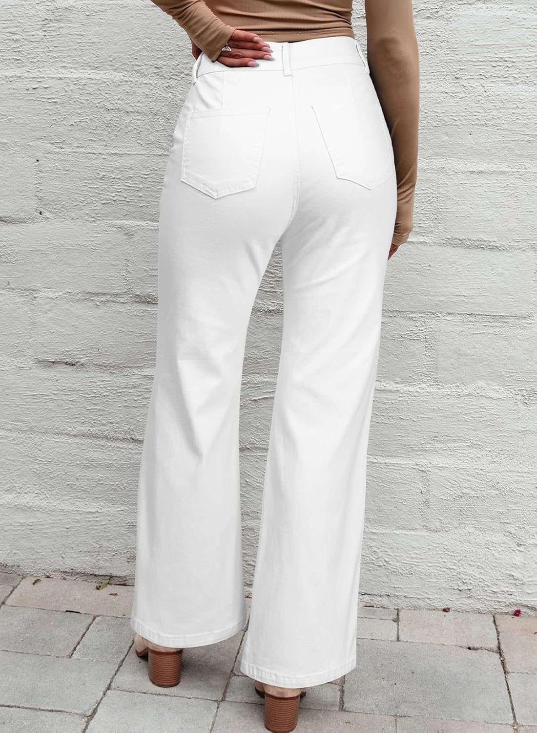 Sidefeel Womens Wide Leg Jeans Casual Baggy High Waisted Stretch Denim Pants - Image 4